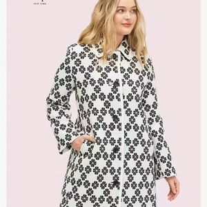 Kate Spade Monochrome Floral Trench Coat